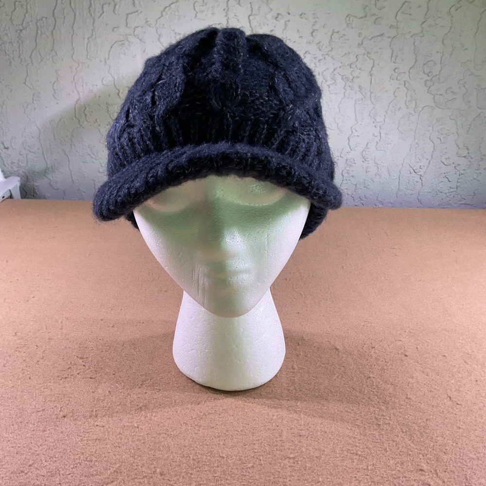 Comhats Wool Knit Visor Beanie Hat for Women's One Size, 68294 Dark Blue